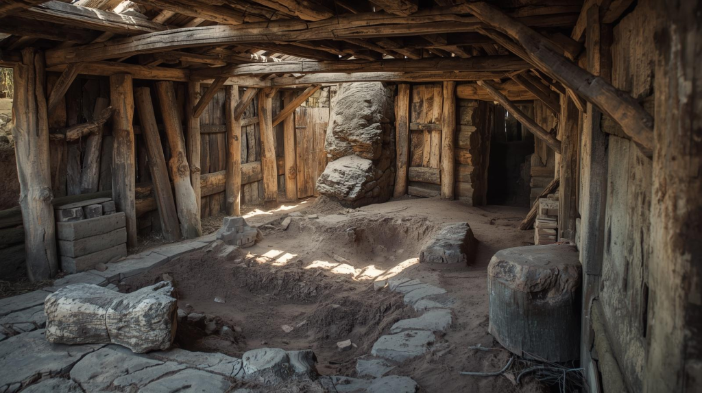 Archaeological remains showing Viking structures beneath modern Dublin, representing Dublin Viking history.