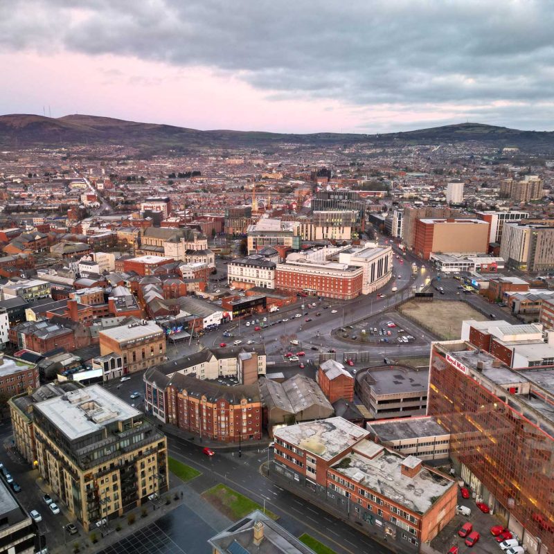 Belfast city from the sky