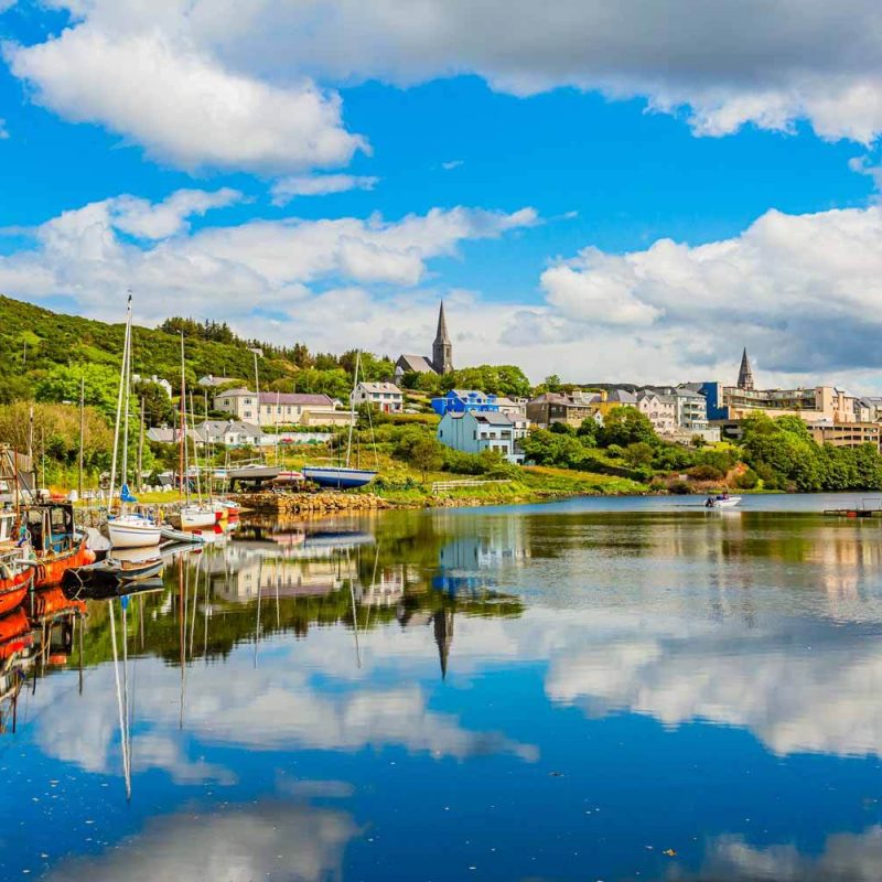 Houses in the distance of Connemara