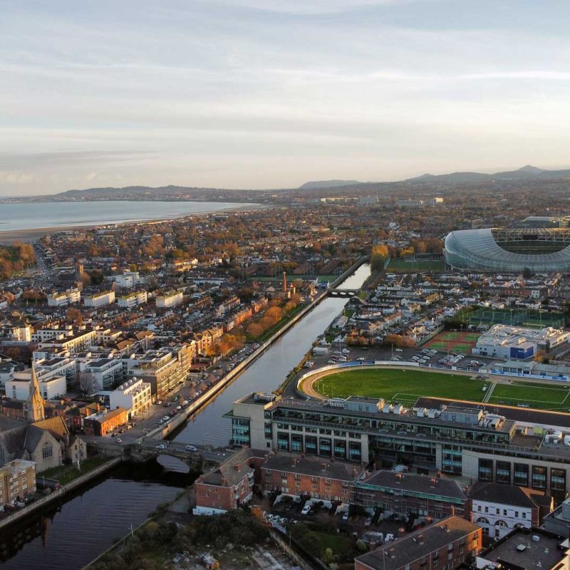 Dublin city from a drone