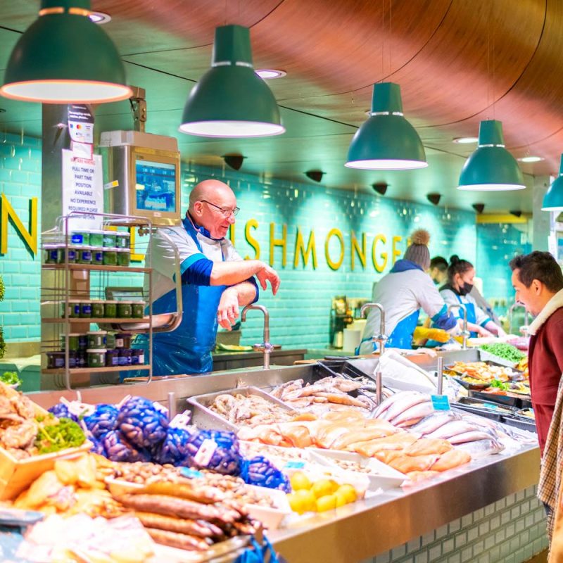 A fish monger in the english market cork