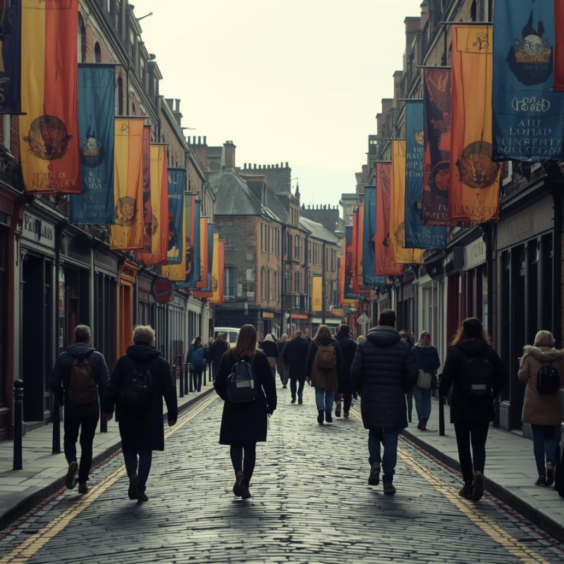 Tourists walking through Dublin’s Viking Quarter representing Viking sites in Ireland.