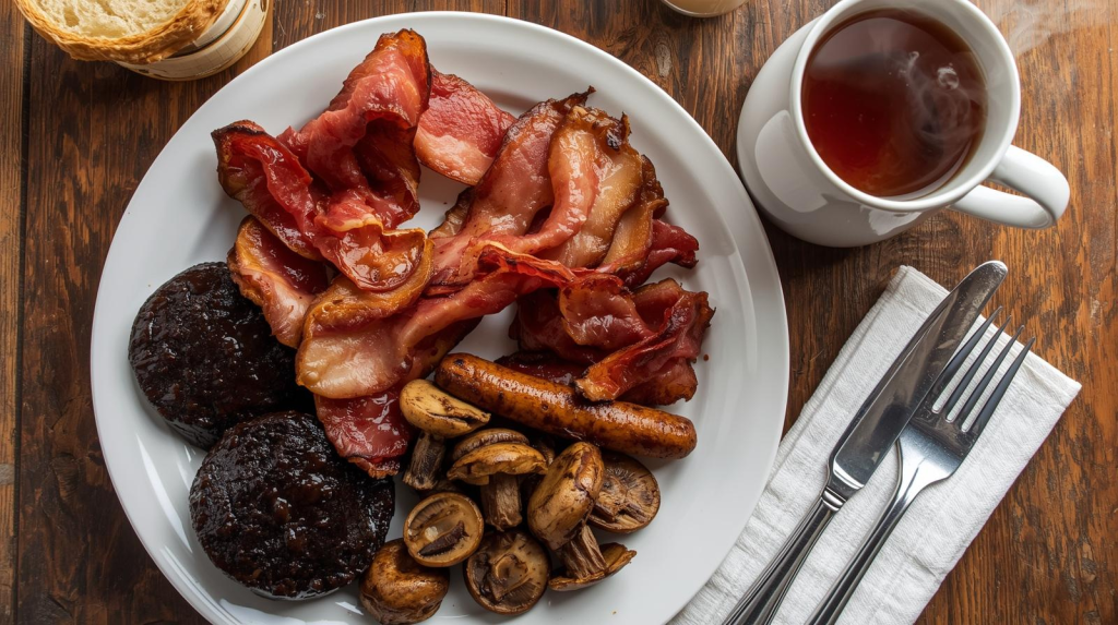 Full Irish breakfast platter from an Irish food guide.