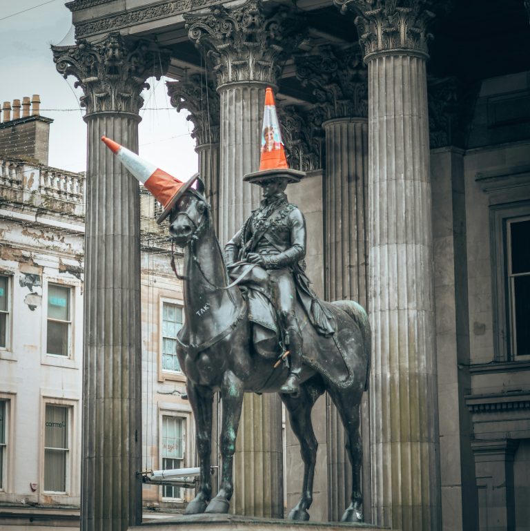 Duke of Wellington with cone on his head